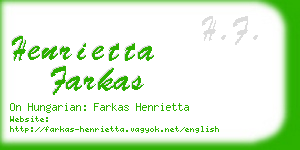 henrietta farkas business card